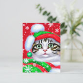 Feestelijke kerstkatten briefkaart (Staand voorkant)