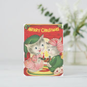 feestelijke kerstkatten feestdagenkaart (Staand voorkant)
