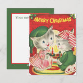 feestelijke kerstkatten feestdagenkaart (Voorkant / Achterkant)