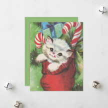 Feestelijke kerstkatten retro 