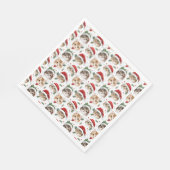 Feestelijke Kerstkattenfeest servetten (Hoek)