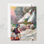 feestelijke kerstkerstfeestdag briefkaart (Voorkant / Achterkant)