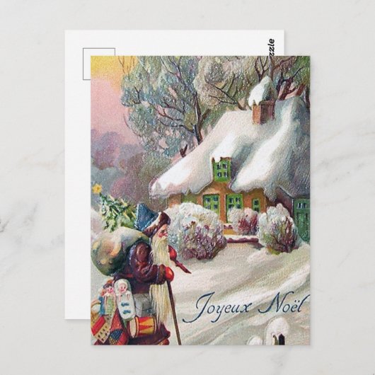 feestelijke kerstkerstfeestdag briefkaart (Voorkant / Achterkant)