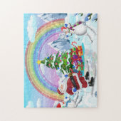 feestelijke kerstkerstfeestdag legpuzzel (Verticaal)