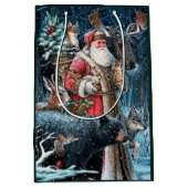 feestelijke kerstkerstfeestdag medium cadeauzakje (Voorkant)