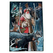 feestelijke kerstkerstfeestdag medium cadeauzakje (Achterkant)