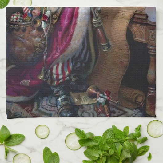 feestelijke kerstkerstfeestdag theedoek (Gevouwen)