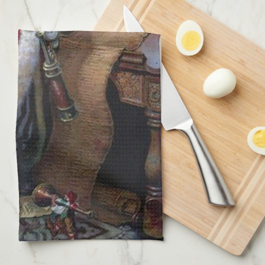 feestelijke kerstkerstfeestdag theedoek (Quarter Fold)