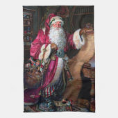 feestelijke kerstkerstfeestdag theedoek (Verticaal)