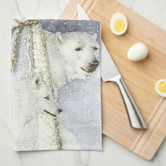 feestelijke kerstkerstfeestdag theedoek (Quarter Fold)