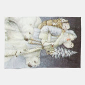 feestelijke kerstkerstfeestdag theedoek (Horizontaal)