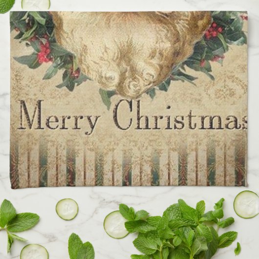 feestelijke kerstkerstfeestdag theedoek (Gevouwen)