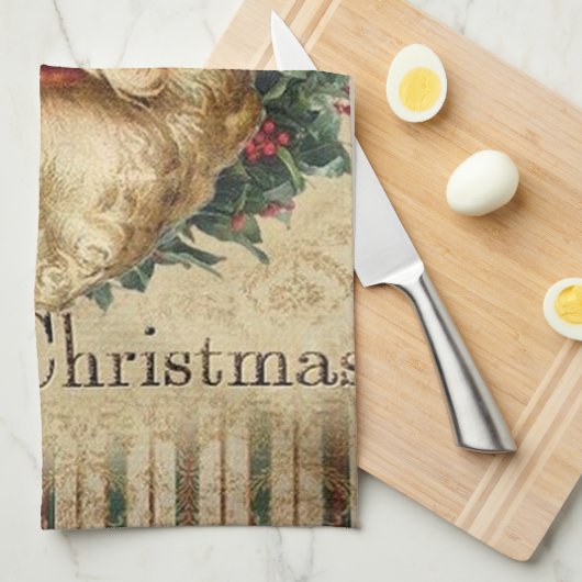 feestelijke kerstkerstfeestdag theedoek (Quarter Fold)