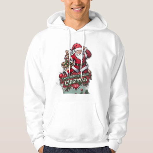 Feestelijke kerstkersthoodie hoodie (Voorkant)