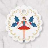 feestelijke kerstkeukenballetdanser van bedankjes labels (Voorkant)