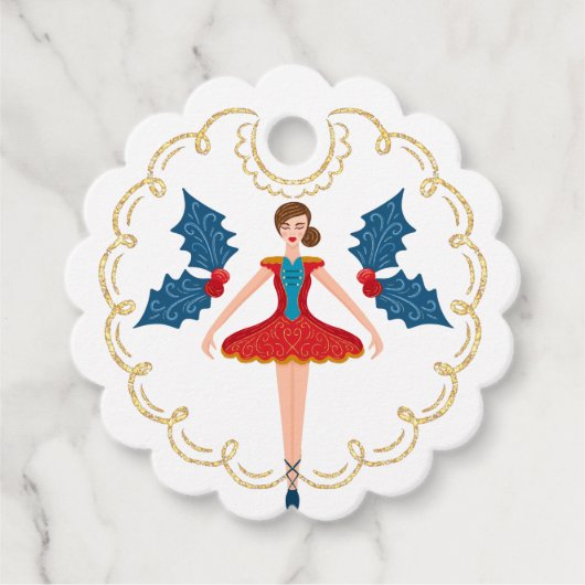 feestelijke kerstkeukenballetdanser van bedankjes labels (Voorkant)