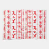 feestelijke kerstkeukenpatroon theedoek (Horizontaal)