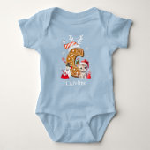 Feestelijke Kerstkitten Gingerbread Letter C Meisj Romper (Voorkant)