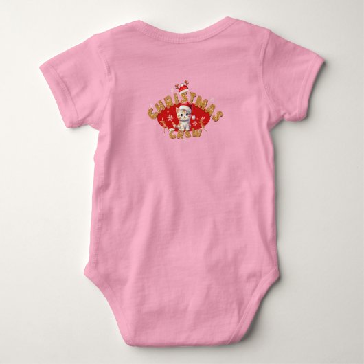 Feestelijke Kerstkitten Gingerbread Letter J Meisj Romper (Achterkant)
