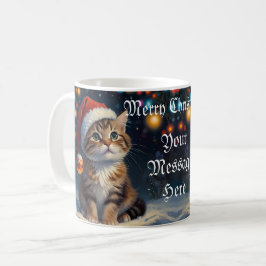 Feestelijke Kerstkitten met Santa Hat Koffiemok
