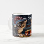 Feestelijke Kerstkitten met Santa Hat Koffiemok (Voorkant links)