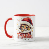 Feestelijke Kerstkitten Mok (Links)