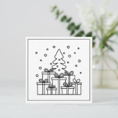 Feestelijke kerstkleurboom feestdagenkaart (Staand voorkant)