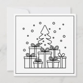 Feestelijke kerstkleurboom feestdagenkaart (Voorkant)