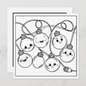 Feestelijke Kerstkleuren Lichten Feestdagenkaart (Voorkant / Achterkant)