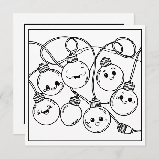 Feestelijke Kerstkleuren Lichten Feestdagenkaart (Voorkant / Achterkant)