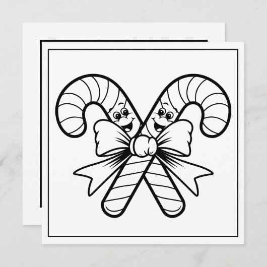 Feestelijke Kerstkleurende snoepstok Feestdagenkaart (Voorkant / Achterkant)