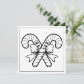 Feestelijke Kerstkleurende snoepstok Feestdagenkaart (Staand voorkant)