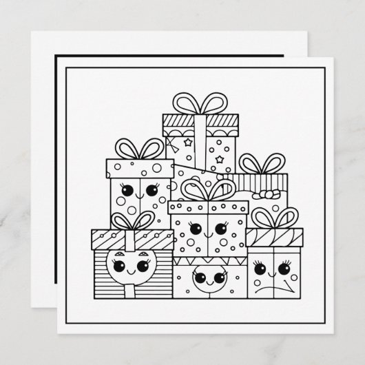 Feestelijke kerstkleurgeschenken feestdagenkaart (Voorkant / Achterkant)