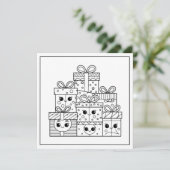 Feestelijke kerstkleurgeschenken feestdagenkaart (Staand voorkant)