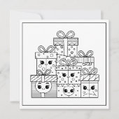 Feestelijke kerstkleurgeschenken feestdagenkaart (Voorkant)