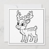 Feestelijke kerstkleuring rendier feestdagenkaart (Voorkant)