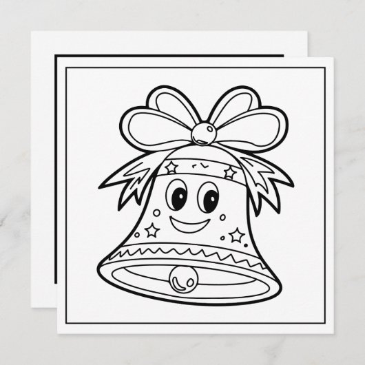 Feestelijke kerstkleurklok feestdagenkaart (Voorkant / Achterkant)