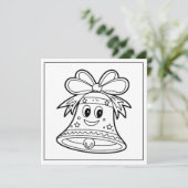 Feestelijke kerstkleurklok feestdagenkaart (Staand voorkant)