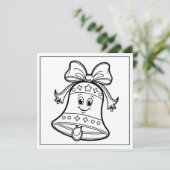 Feestelijke kerstkleurklok feestdagenkaart (Staand voorkant)