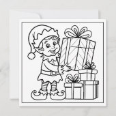 Feestelijke kerstkleurplaat feestdagenkaart (Voorkant)