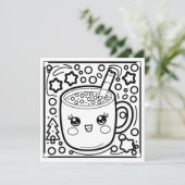 Feestelijke kerstkleurstof cacao feestdagenkaart (Staand voorkant)