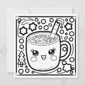 Feestelijke kerstkleurstof cacao feestdagenkaart (Voorkant)