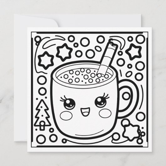 Feestelijke kerstkleurstof cacao feestdagenkaart (Voorkant)