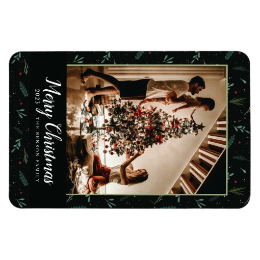 feestelijke kerstkleven met Berries - foto vertica Magneet (Horizontaal)