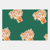 Feestelijke kerstkoekje cadeauverpakking inpakpapier vel (Voorkant 2)