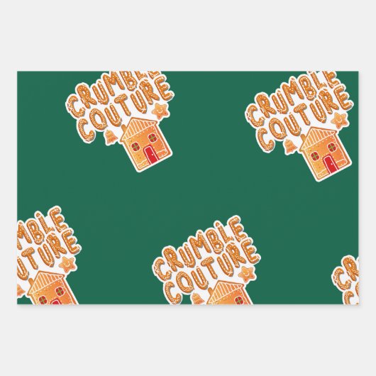 Feestelijke kerstkoekje cadeauverpakking inpakpapier vel (Voorkant 2)