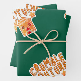 Feestelijke kerstkoekje cadeauverpakking inpakpapier vel