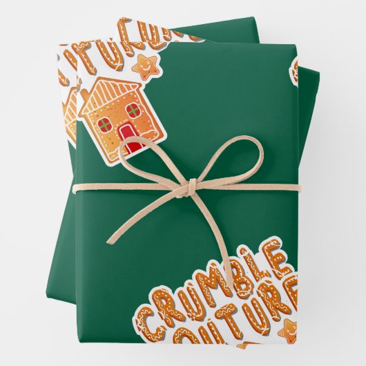 Feestelijke kerstkoekje cadeauverpakking inpakpapier vel (In situ)