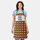 Feestelijke Kerstkoekjes Bakken Seizoen Schort (Gedragen)