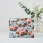 Feestelijke kerstkoekjes briefkaart (Staand voorkant)